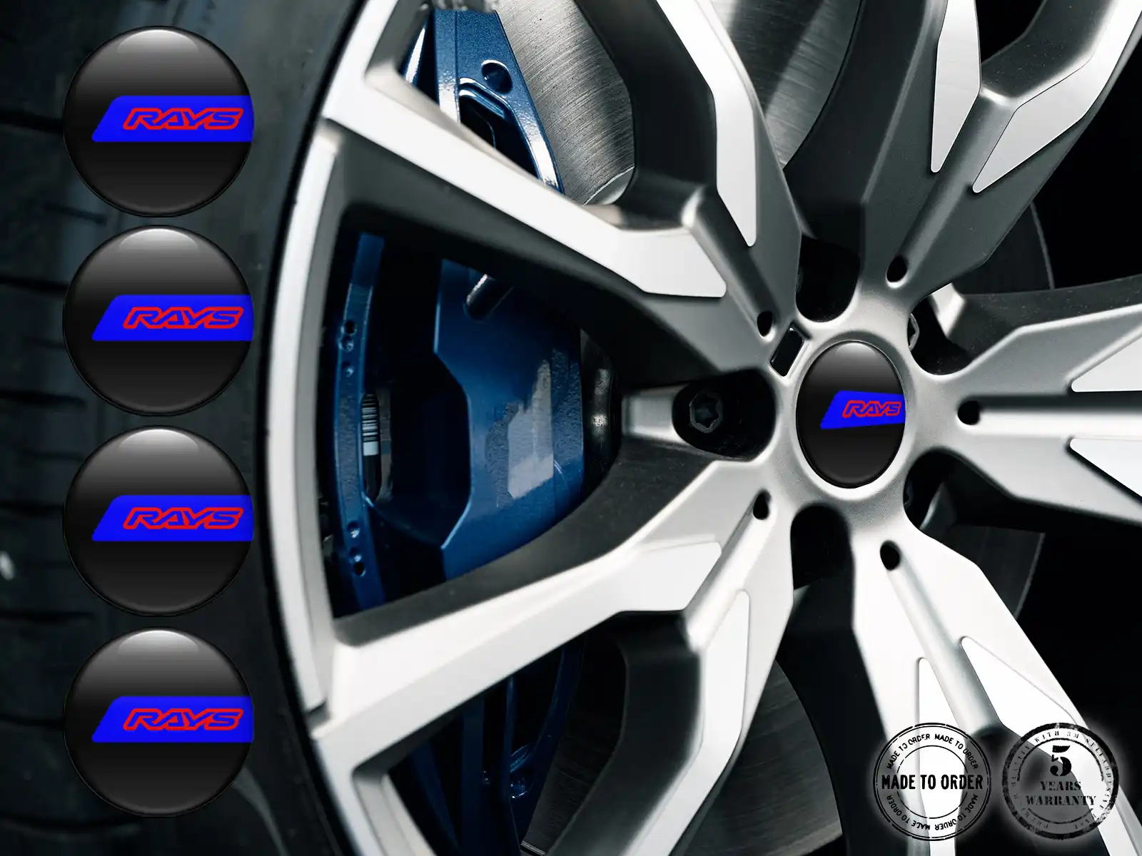 Rays Felgensticker Variante Gewölbtes Label-Stil